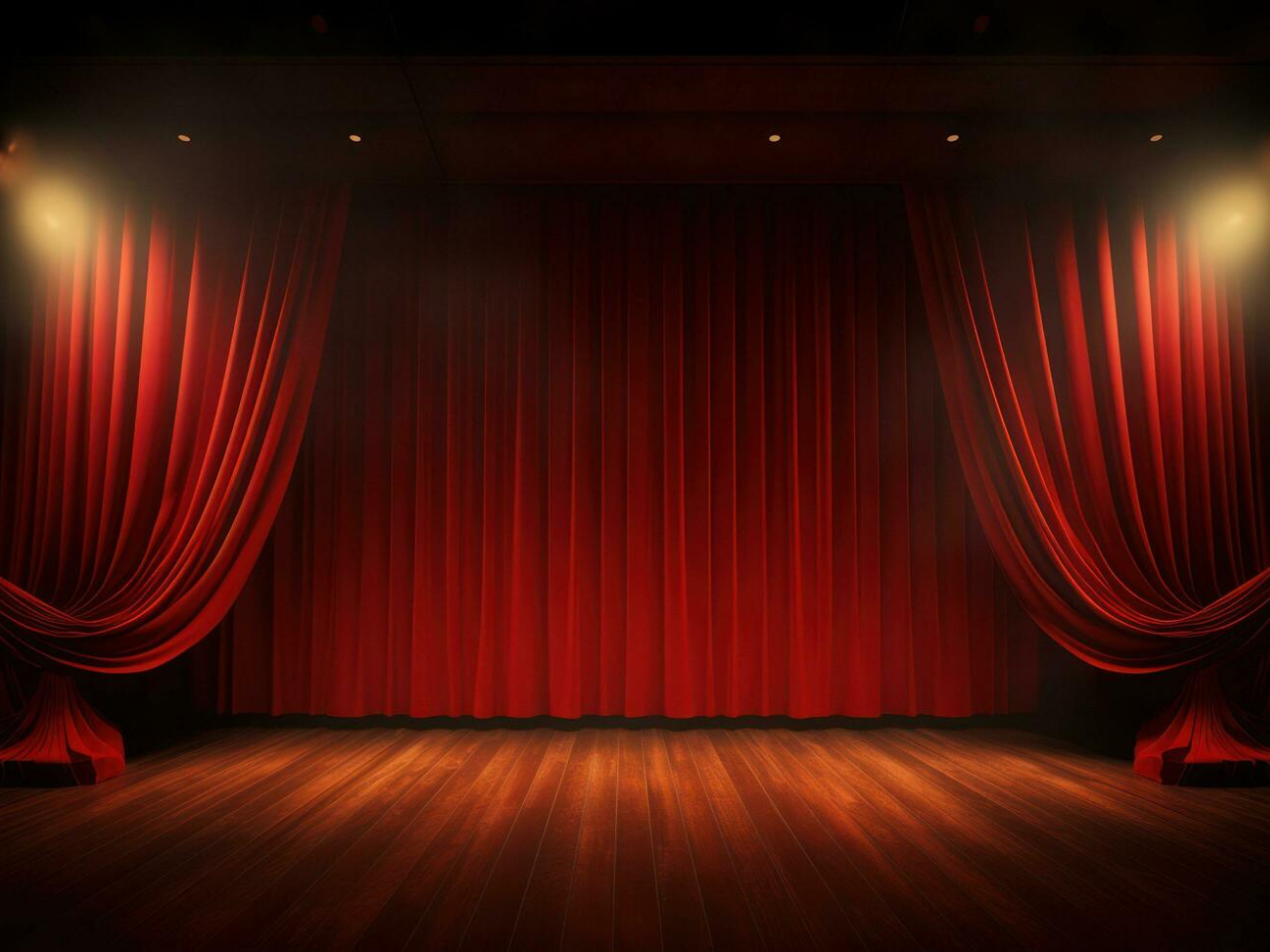 Draperii grele și opace pentru scene de teatru sau culturale